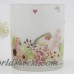 V-MoreInc. Bird and Flowers Decal Frosted Glass Votive VMIN1024